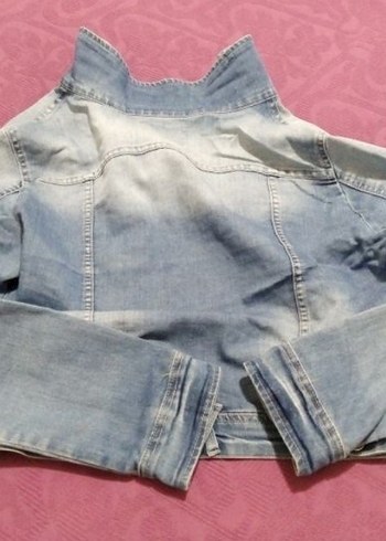 Diğer Düğmeli Mavi Kadın Denim Ceket