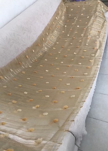 Parlak Beyaz Bohem Tül Perde - Görsel 7