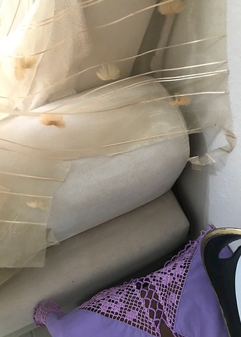 Parlak Beyaz Bohem Tül Perde - Görsel 6