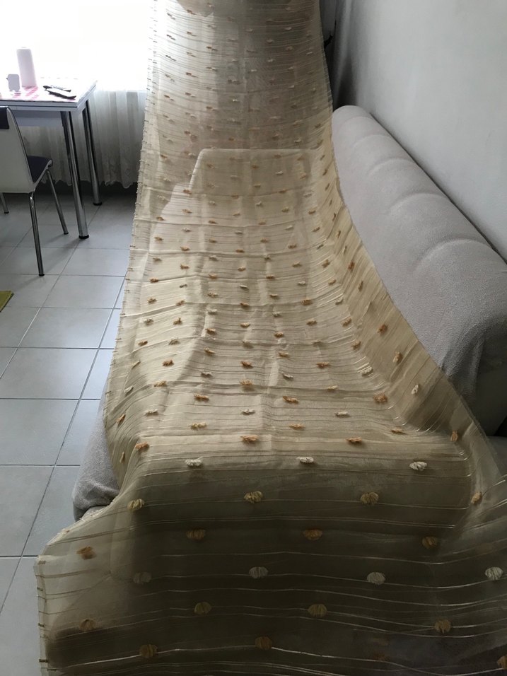 Parlak Beyaz Bohem Tül Perde - Görsel 4