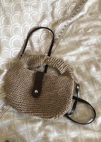 Bej Örgü Bohem Kadın Çanta - Görsel 8