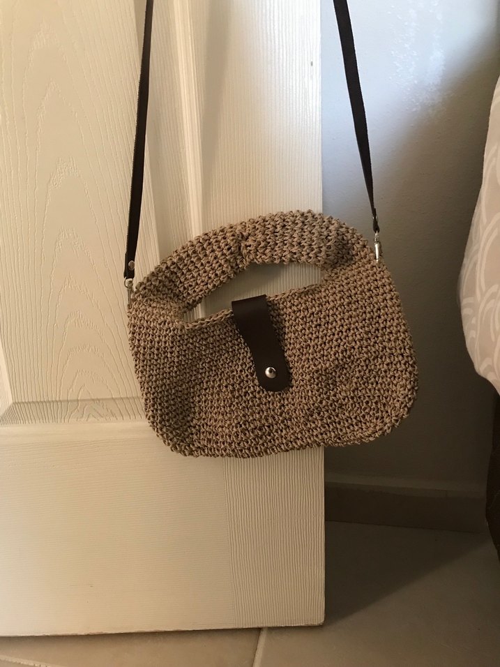 Bej Örgü Bohem Kadın Çanta - Görsel 3