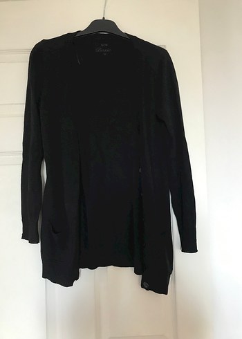 Düğmeli Siyah Midi Kadın Hırka - Görsel 4