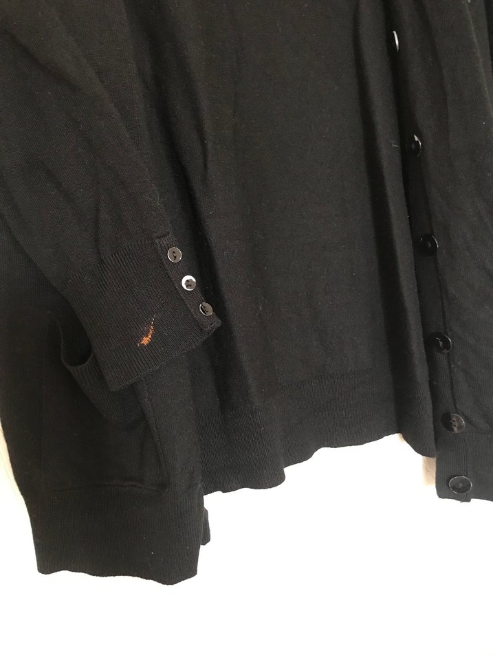 Düğmeli Siyah Midi Kadın Hırka - Görsel 3