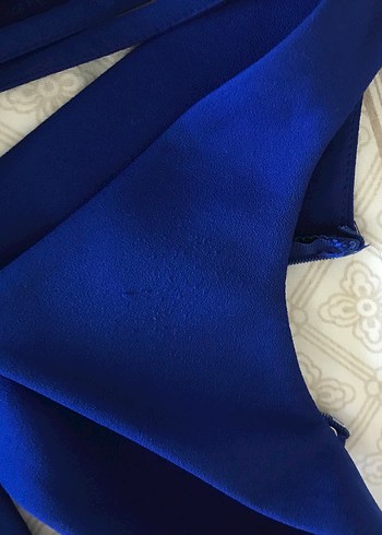 Lacivert Drapeli Uzun Abiye Elbise - Görsel 3