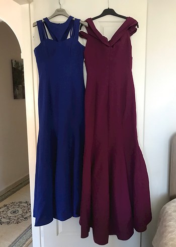 Lacivert Drapeli Uzun Abiye Elbise - Görsel 8