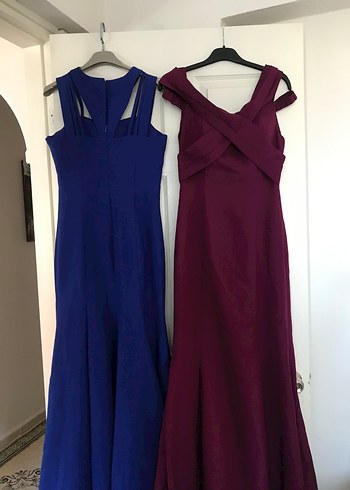 Lacivert Drapeli Uzun Abiye Elbise - Görsel 7