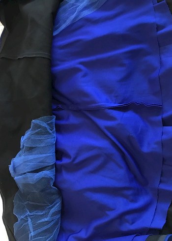 Lacivert Drapeli Uzun Abiye Elbise - Görsel 6