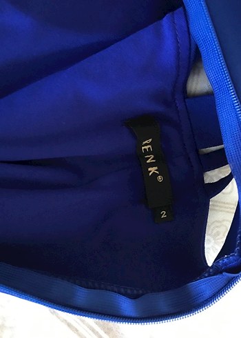 Lacivert Drapeli Uzun Abiye Elbise - Görsel 4