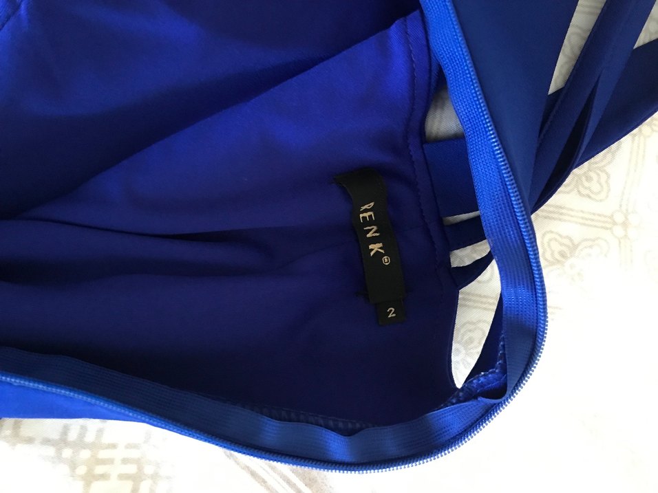 Lacivert Drapeli Uzun Abiye Elbise - Görsel 4