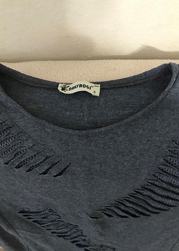 Gri, uzun kollu, cep fermuarlı kadın bluz - Görsel 2