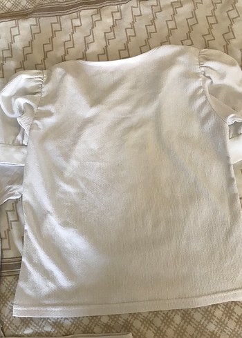 Kız Çocuk Beyaz Keten Bluz - Görsel 6