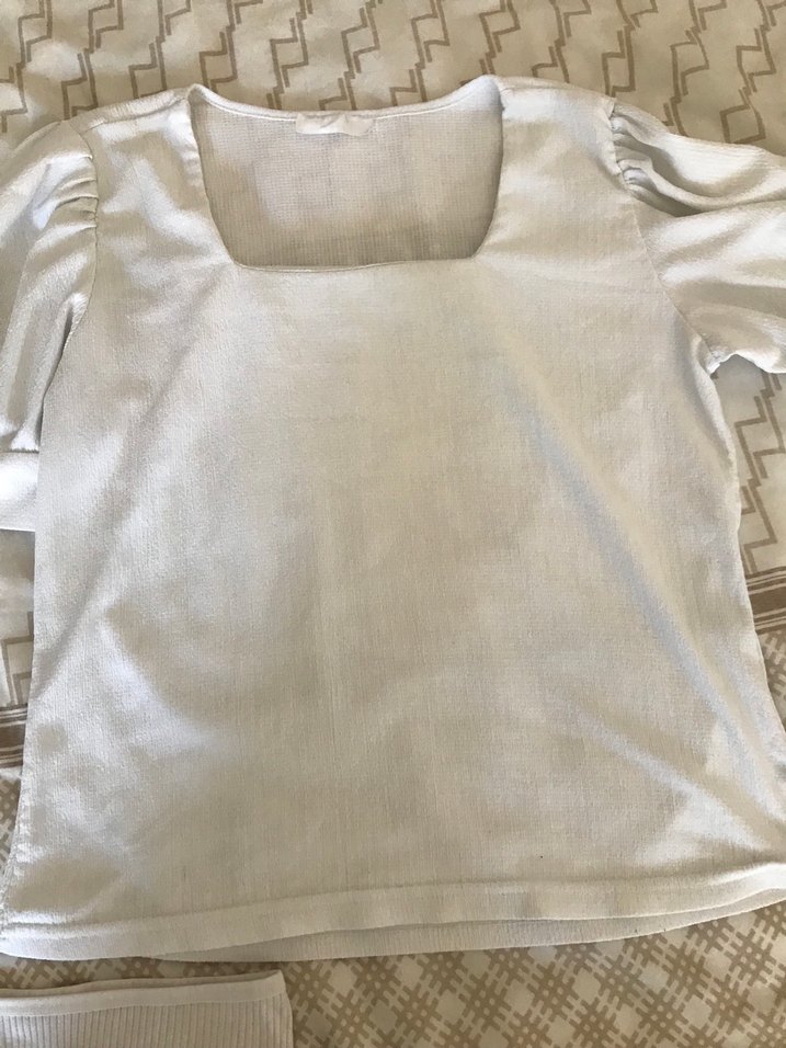 Kız Çocuk Beyaz Keten Bluz - Görsel 3