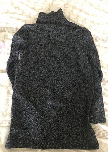 Siyah Yüksek Yakalı Uzun Kollu Kadın Kazak - Görsel 5