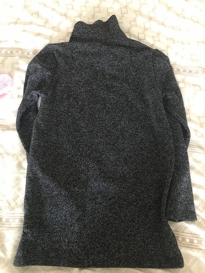 Siyah Yüksek Yakalı Uzun Kollu Kadın Kazak - Görsel 5