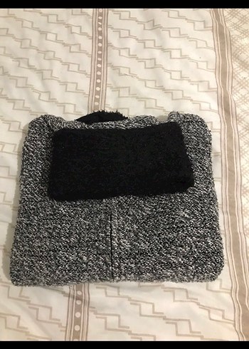 Gri Örme Boğazlı Kadın Kazak - Görsel 2