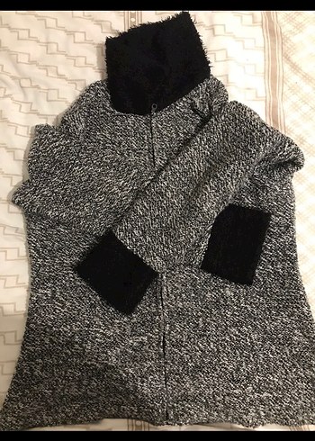 Gri Örme Boğazlı Kadın Kazak - Görsel 3