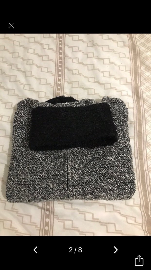 Gri Örme Boğazlı Kadın Kazak - Görsel 2