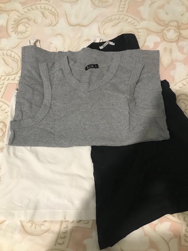 Gri Kadın Pamuklu Bisiklet Yaka Tişört - Görsel 4