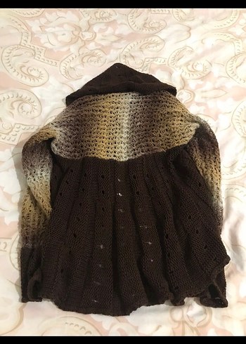 Kadın Kahverengi Örgü Midi Hırka - Görsel 3