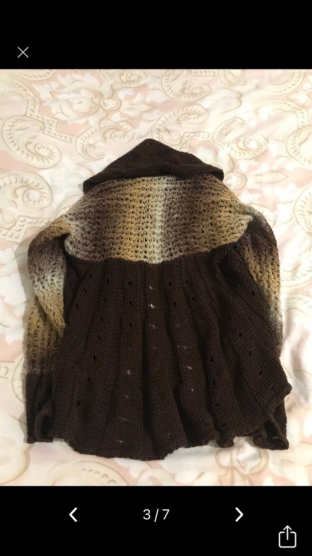 Kadın Kahverengi Örgü Midi Hırka - Görsel 3