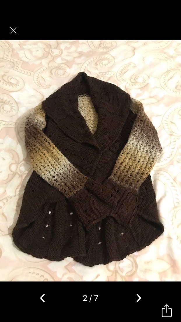 Kadın Kahverengi Örgü Midi Hırka - Görsel 2