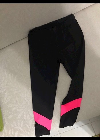 Kadın Siyah Pembe Spor Tayt - Görsel 5