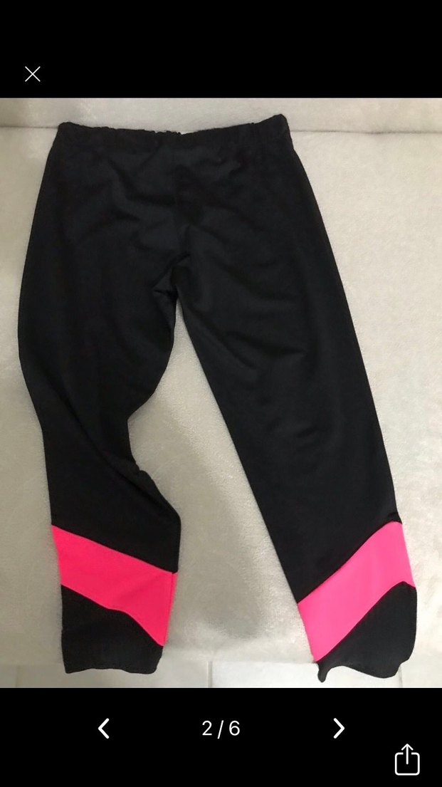 Kadın Siyah Pembe Spor Tayt - Görsel 2