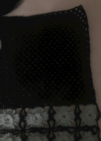 Kadın Siyah Örgü Yün Yelek - Görsel 5