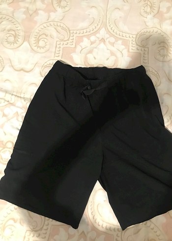 36 Beden Siyah Beli Bağcıklı Midi Kadın Şort