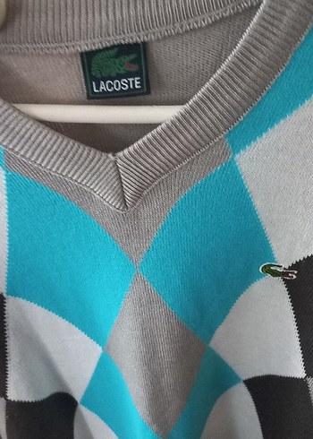 Lacoste Lacoste Erkek Gri V Yaka Triko Kazak