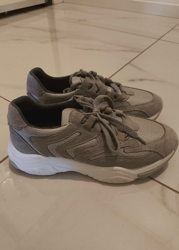 Bej Gri Kadın Spor Ayakkabı - Görsel 5