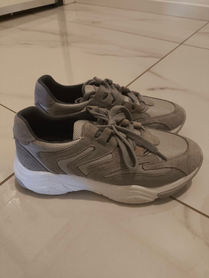 Bej Gri Kadın Spor Ayakkabı - Görsel 5