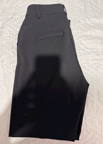 Siyah Kadın Kumaş Pantolon Midi Boy - Görsel 2
