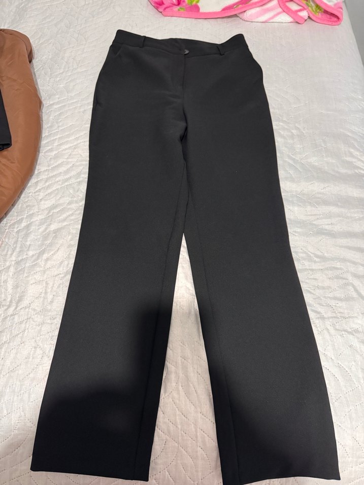 Siyah Kadın Kumaş Pantolon Midi Boy - Görsel 3