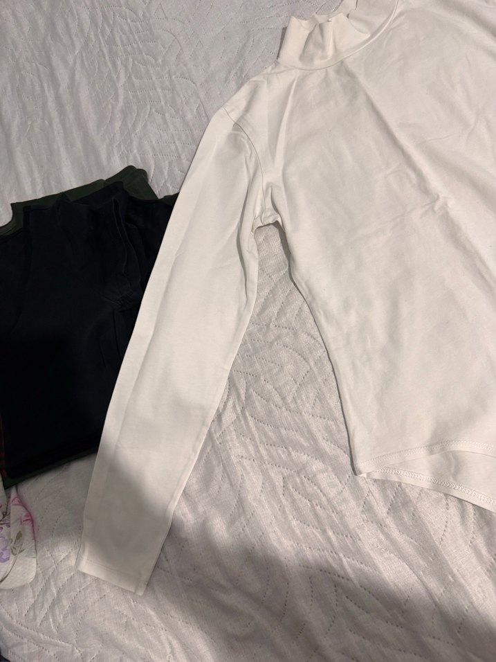 Beyaz Kadın Uzun Kollu Boğazlı Çıtçıtlı bluz body - Görsel 2