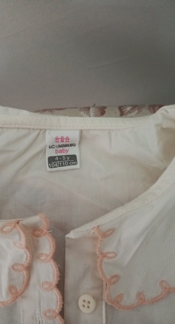 yakası işlemeli kız çocuk gomlek - Görsel 2