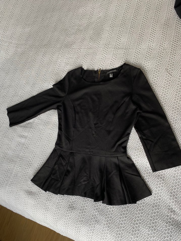 Mango siyah Peplum bluz — görsel 3/5
