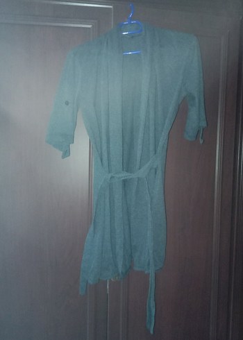 Gri Midi Kadın Sabahlık - Görsel 2