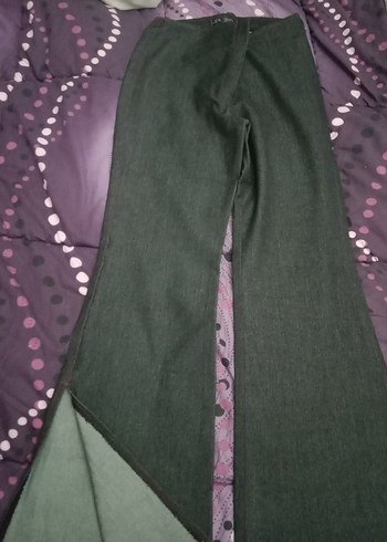 Yırtmaç Detaylı Siyah Kadın Kumaş Pantolon - Görsel 3