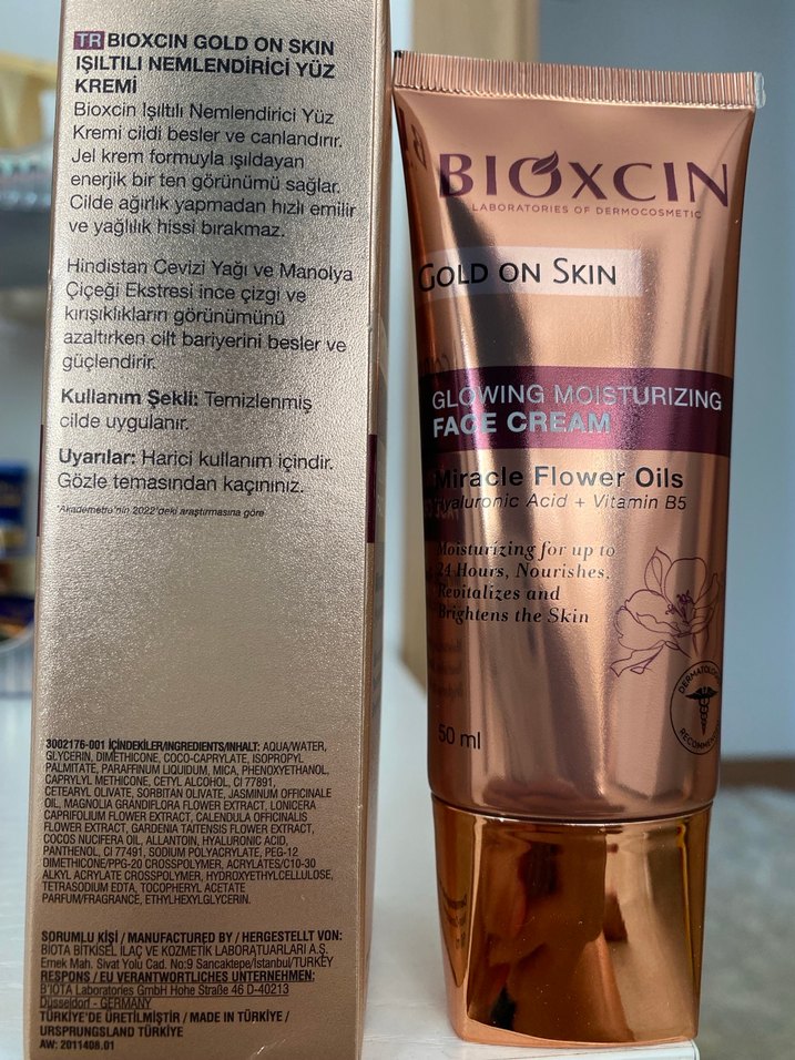 Gold On Skin Işıltılı Yüz Kremi 50 Ml Hyalüronik Asit, B5 - Görsel 2