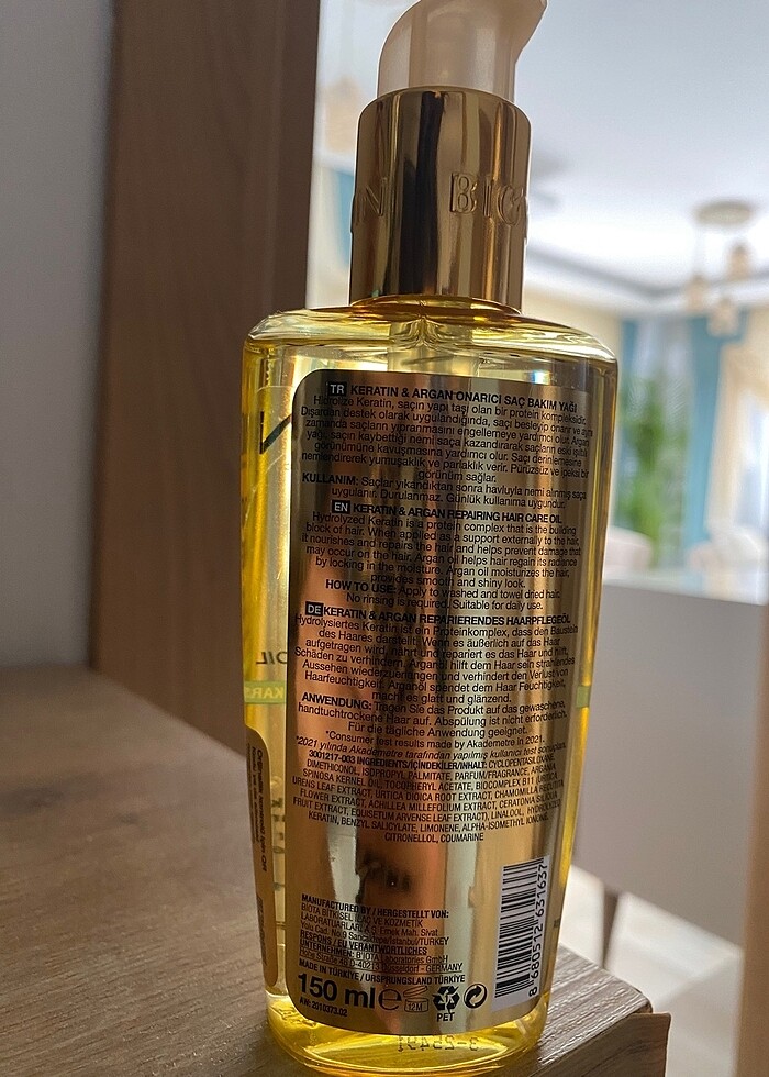 Bioxcin Keratin & Argan Onarıcı Saç Bakım Yağı 150 ml - Yıpranmı - Görsel 3