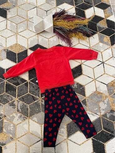 12-18 Ay Beden bordo Renk Kız bebek pijama takımı