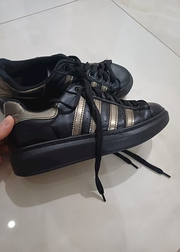 Siyah Çizgili  Kadın Spor Ayakkabı - Görsel 5