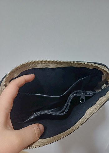 Bej Deri Fermuarlı Kadın Çanta - Görsel 5