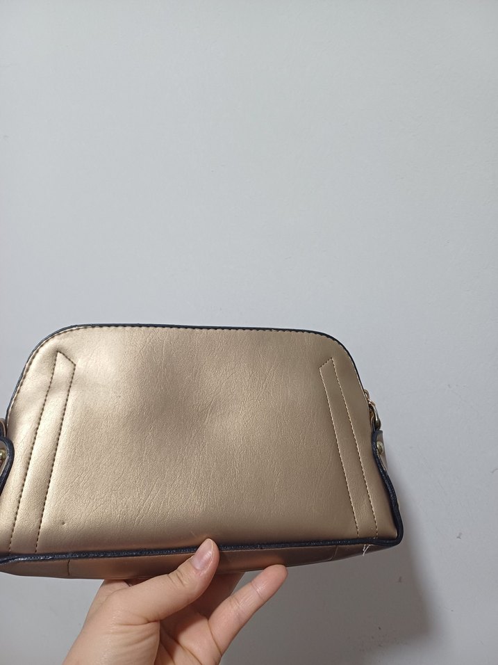 Bej Deri Fermuarlı Kadın Çanta - Görsel 3