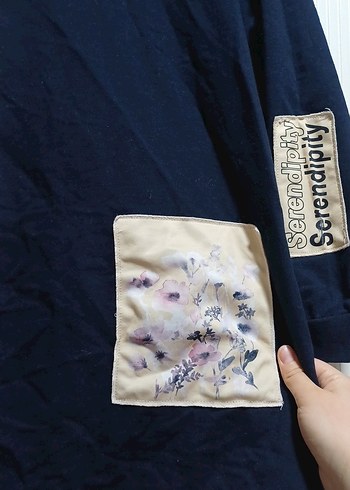 Lacivert Kadın Sweatshirt - Görsel 2