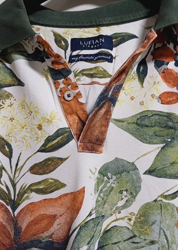 Çiçek Desenli Kısa Kollu Erkek Polo Tişört - Görsel 2