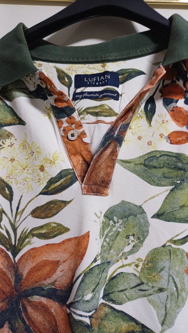 Çiçek Desenli Kısa Kollu Erkek Polo Tişört - Görsel 2