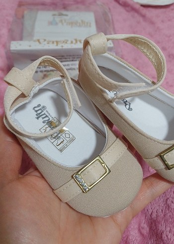 Kız Çocuk Bej Tokalı Ayakkabı - Görsel 3